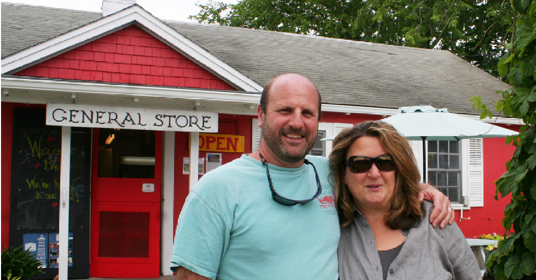 Doug & Jackie Korell in front of Katama General Store